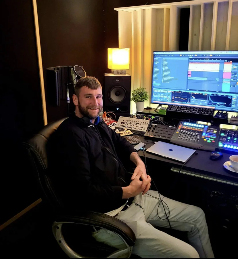 Daniel Williams in a professional music production studio